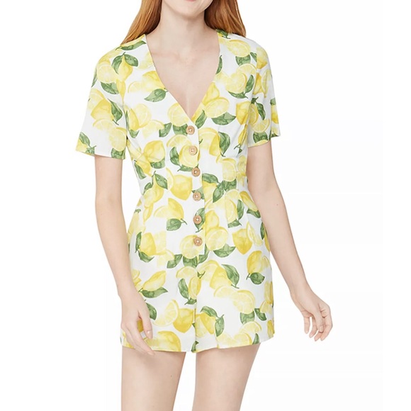 BCBGeneration Pants - NWT BCBGeneration Button Front Lemonade Romper